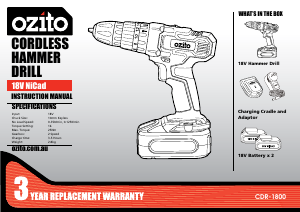 Manual Ozito CDR-1800 Drill-Driver