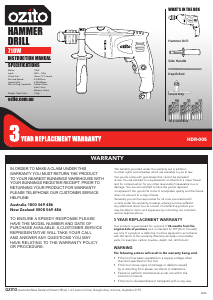 Manual Ozito HDR-005 Impact Drill