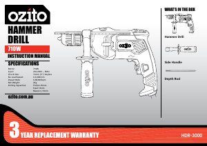 Manual Ozito HDR-3000 Impact Drill