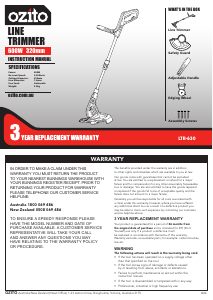 Manual Ozito LTR-630 Grass Trimmer