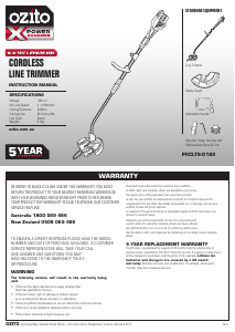 Manual Ozito PXCLTK-2182E Grass Trimmer