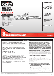 Handleiding Ozito ECS-406A Kettingzaag