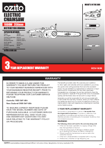 Manual Ozito ECS-1835 Chainsaw