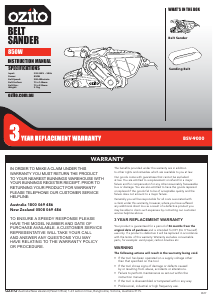 Manual Ozito BSV-9000 Belt Sander