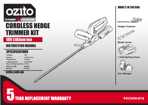 Manual Ozito PXCHTK-018 Hedgecutter