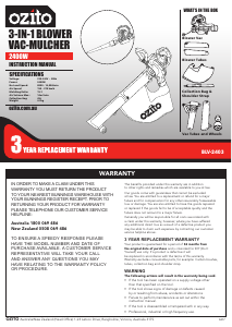 Handleiding Ozito BLV-2403 Bladblazer