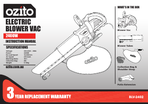 Manual Ozito BLV-2402 Leaf Blower