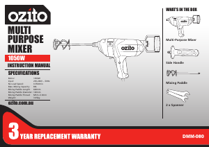 Manual Ozito DMM-080 Cement Mixer