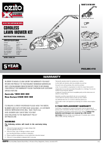 Manual Ozito PXCLMK-418 Lawn Mower