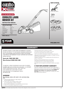 Manual Ozito PXCLMK-218 Lawn Mower