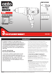 Manual Ozito IWK-950 Impact Wrench