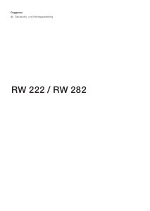 Bedienungsanleitung Gaggenau RW282260 Weinklimaschrank