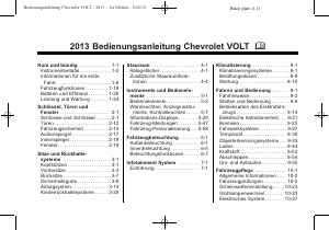 Bedienungsanleitung Chevrolet Volt (2013)