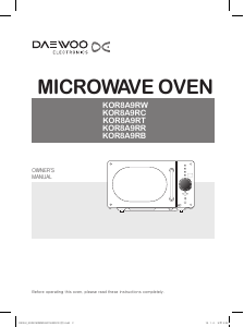 Manual Daewoo KOR-8A9RR Microwave