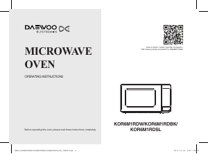 Manual Daewoo KOR-6M1RDSL Microwave