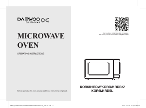 Manual Daewoo KOR-6M1RDBK Microwave