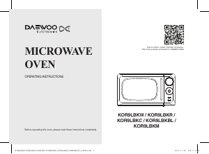 Manual Daewoo KOR-9LBKW Microwave