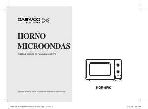 Manual de uso Daewoo KOR-6F07 Microondas