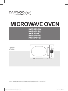 Manual Daewoo KOR-8A9RB Microwave