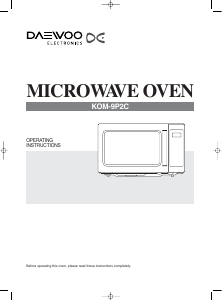 Manual Daewoo KOM-9P2C9 Microwave