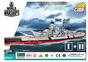 Vadovas Cobi set 3081 World of Warships Bismarck Limited Edition