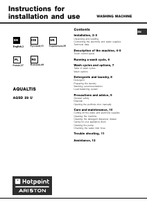 Instrukcja Hotpoint-Ariston AQSD 29 U (EU) Pralka