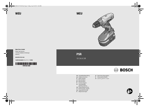 Εγχειρίδιο Bosch PSR 18 Οδηγός τρυπανιών