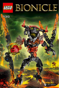 Käyttöohje Lego set 71313 Bionicle Laavapeto