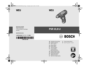 Kullanım kılavuzu Bosch PSR 10,8 LI Matkap tornavida