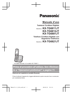 Manuale Panasonic KX-TG6812JT Telefono senza fili