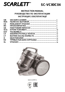 Vadovas Scarlett SC-VC80C04 Dulkių siurblys