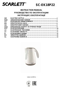 Manuál Scarlett SC-EK18P22 Konvice