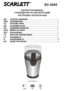 Vadovas Scarlett SC-4245 Kavos malūnėlis