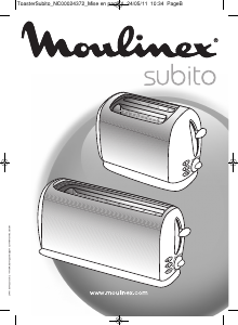 Mode d’emploi Moulinex TL176130 Subito Grille pain