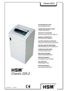 Manual HSM Classic 225.2 Destruidora de papel