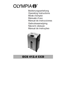 Manuál Olympia ECS 412.4 CCD Skartovačka