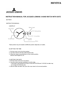 Manual Jacques Lemans 1-1850ZA London Watch