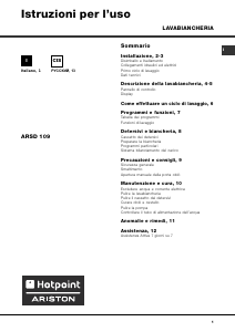 Manuale Hotpoint-Ariston ARSD 109 (EU) Lavatrice