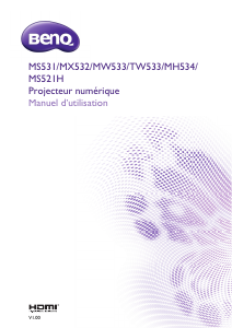 Mode d’emploi BenQ MX532 Projecteur