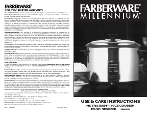 Manual Farberware FRA500 Rice Cooker