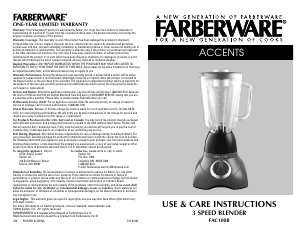 Handleiding Farberware FAC100B Blender