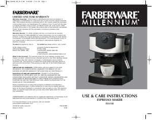 Manual Farberware FES15B Espresso Machine