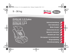Руководство Britax-Römer Evolva 1-2-3 Автомобильное кресло