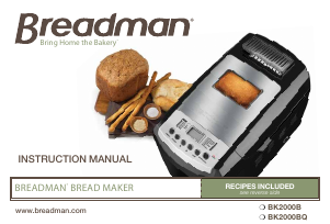 Manual Breadman BK2000B Bread Maker