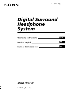 Manual de uso Sony MDR-DS6000 Auriculares