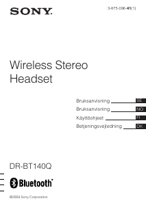 Bruksanvisning Sony DR-BT140Q Headset