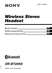 Bedienungsanleitung Sony DR-BT20NX Headset