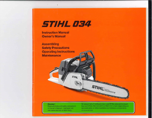 Manual Stihl 034 Chainsaw