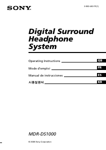 Manual de uso Sony MDR-DS1000 Auriculares