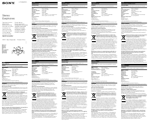 Manuale Sony MDR-E829V Cuffie